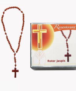Edelstein Rosenkranz Roter Jaspis in Geschenkbox